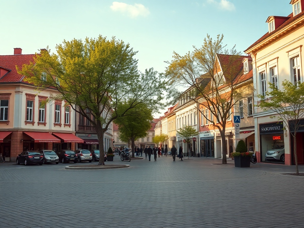 Ilustracja przedstawiająca Skierniewice z elementami graficznymi symbolizującymi informacje i kalendarz pyleń w 2026 roku.